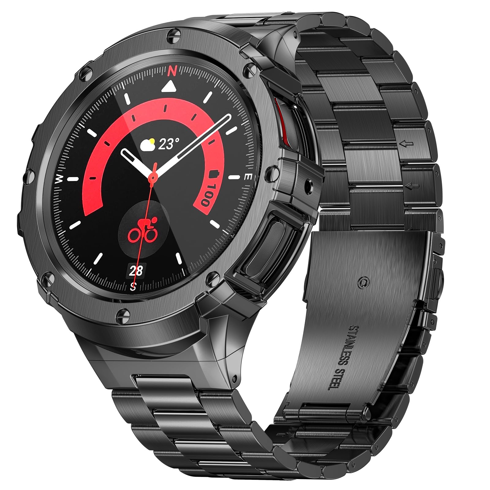 Foto 2 pulgar | Correa de Reloj Suplink de Acero Inoxidable para Galaxy Watch 5 Pro- Venta Internacional