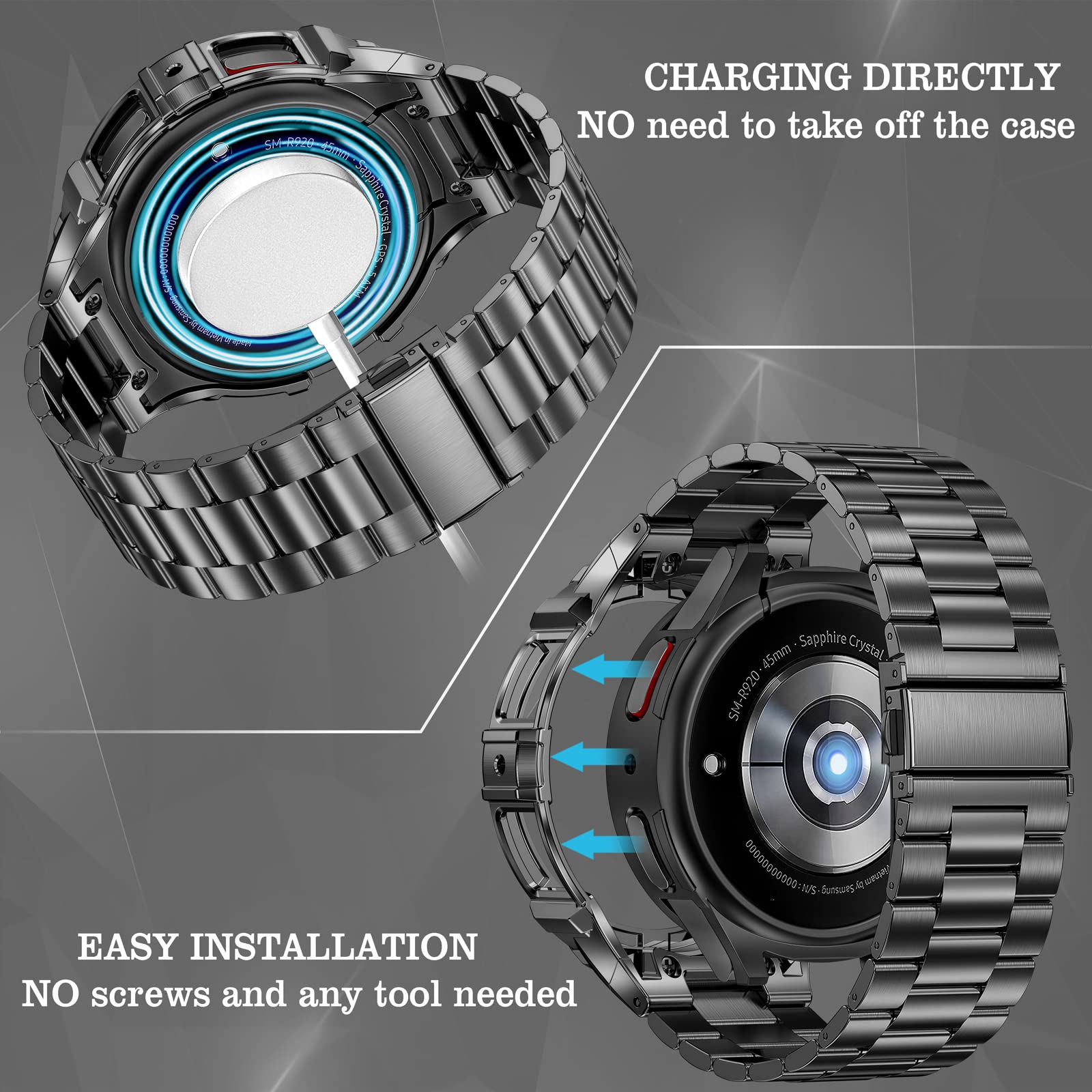 Foto 4 pulgar | Correa de Reloj Suplink de Acero Inoxidable para Galaxy Watch 5 Pro- Venta Internacional