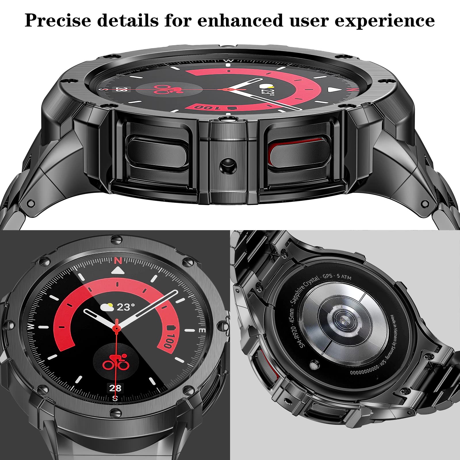 Foto 5 pulgar | Correa de Reloj Suplink de Acero Inoxidable para Galaxy Watch 5 Pro- Venta Internacional