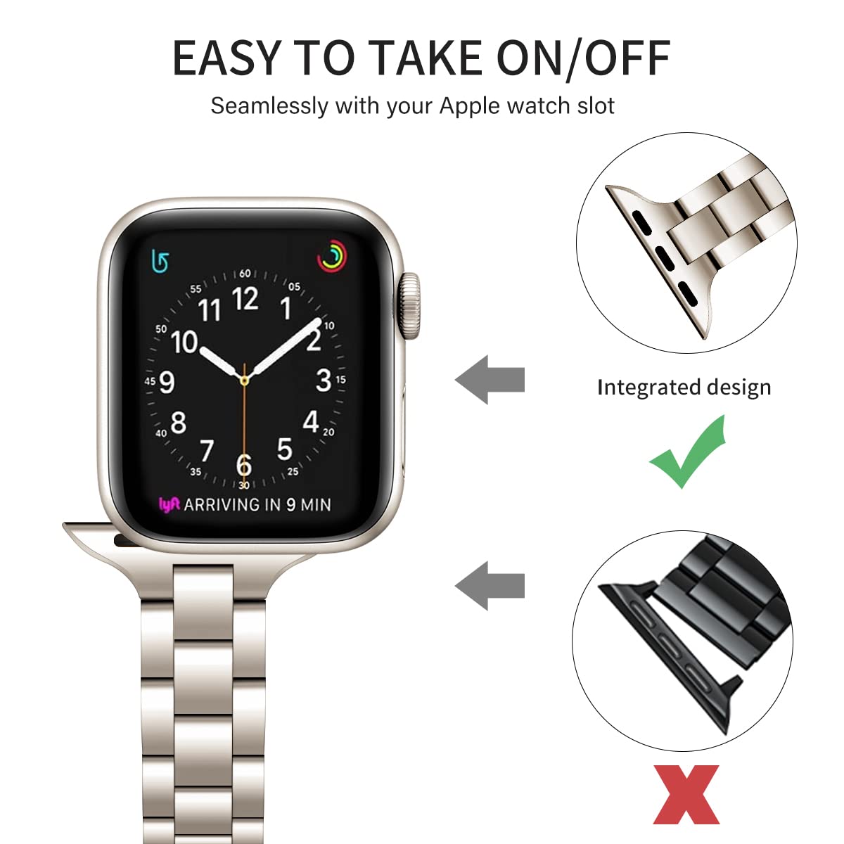 Foto 8 pulgar | Correa de Reloj Omiu Thin Acero Inoxidable Apple 38/49 mm - Venta Internacional