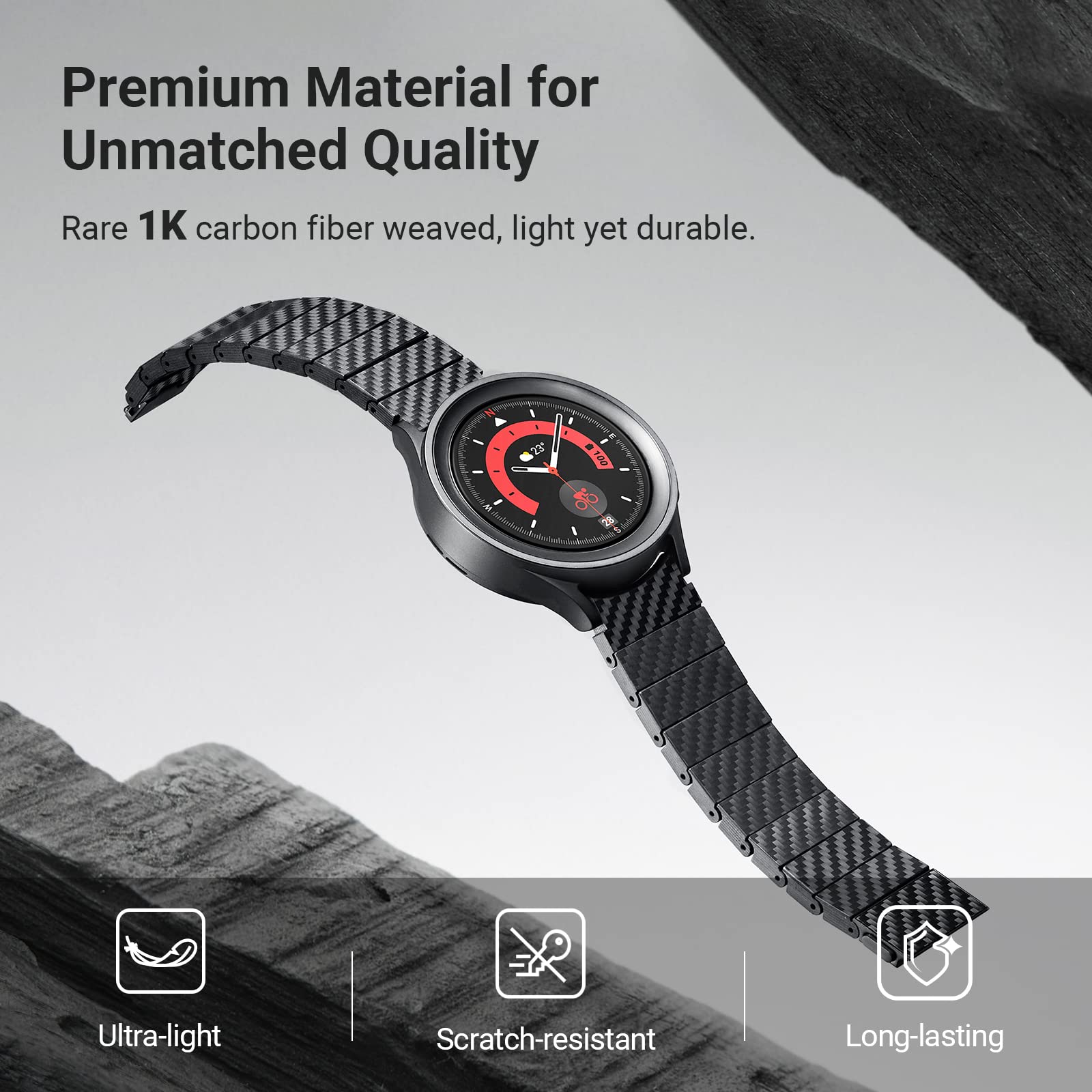 Foto 3 pulgar | Correa de Reloj de Fibra de Carbono para Galaxy Watch 7/6/5/4 - Venta Internacional