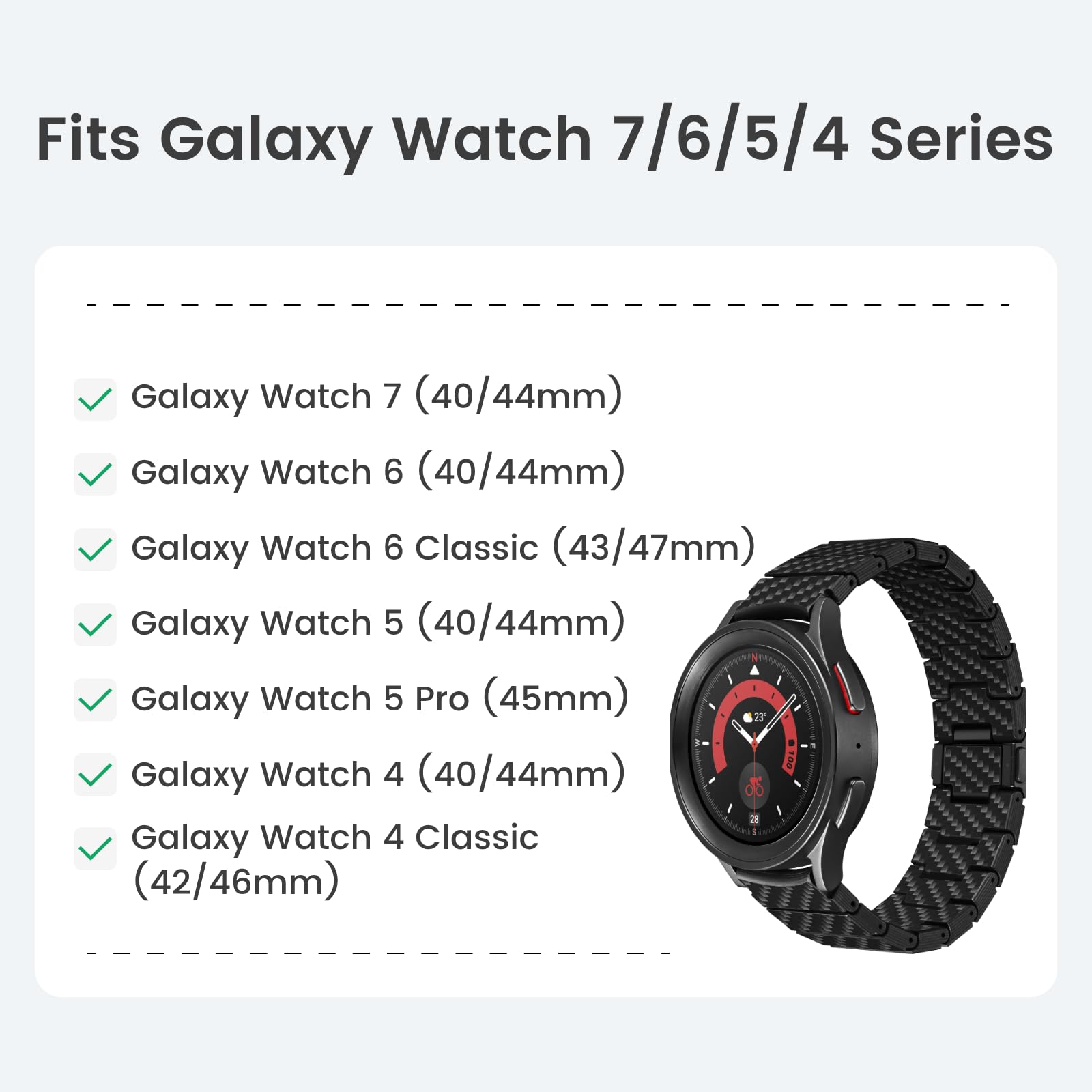 Foto 7 pulgar | Correa de Reloj de Fibra de Carbono para Galaxy Watch 7/6/5/4 - Venta Internacional