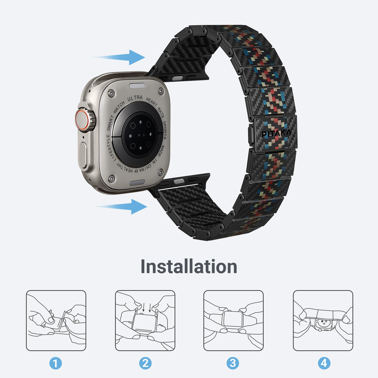 Foto 8 pulgar | Correa de Reloj Pitaka para Apple Watch - Venta Internacional