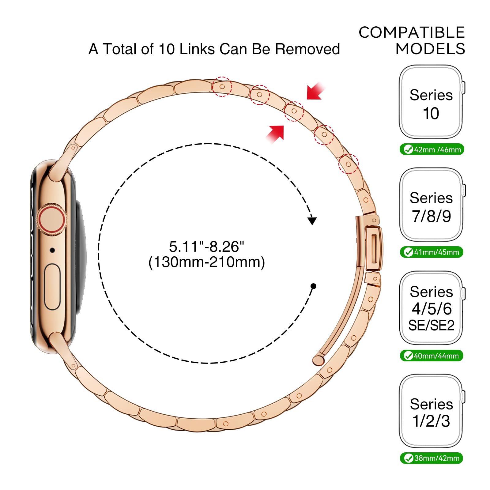 Foto 4 | Correa de Reloj Wfeagl de Metal para Apple Watch - Venta Internacional