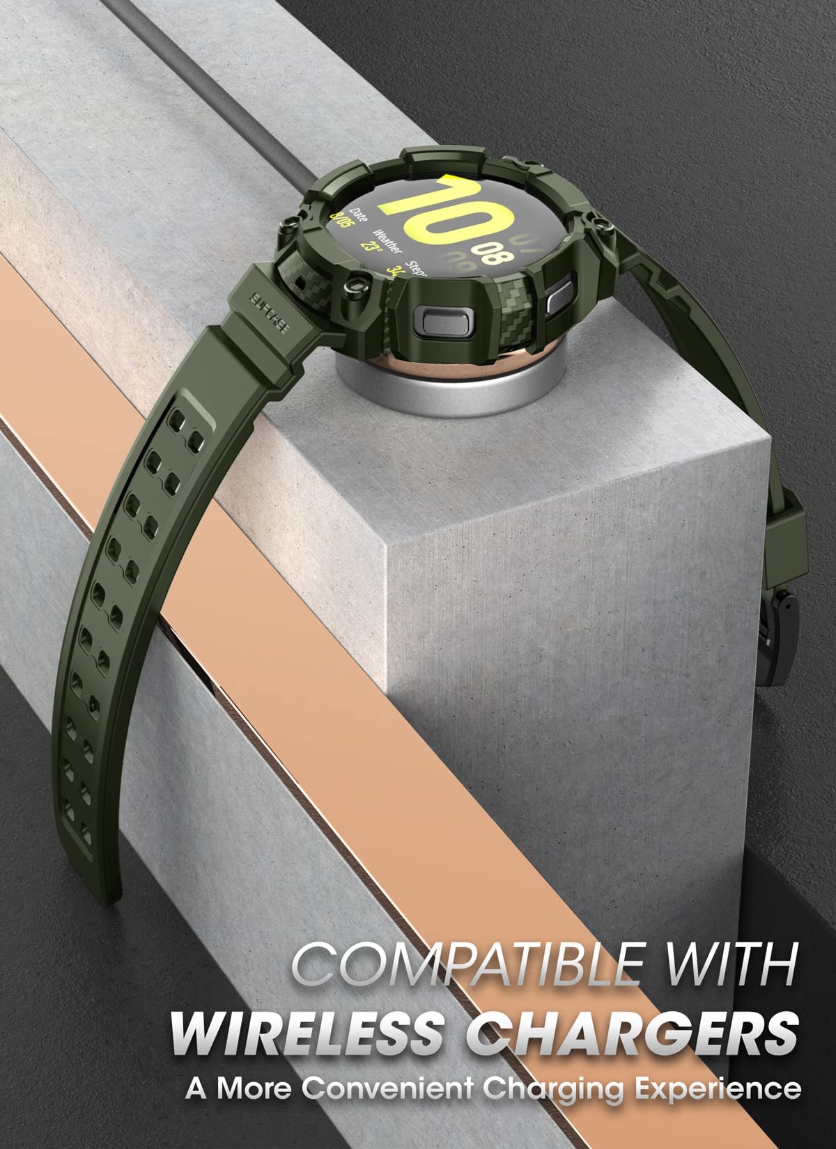 Foto 5 pulgar | Correa de Reloj con Funda Supcase Unicorn Beetle Pro para Galaxy Watch 5 44 mm Verde Oscuro - Venta Internacional