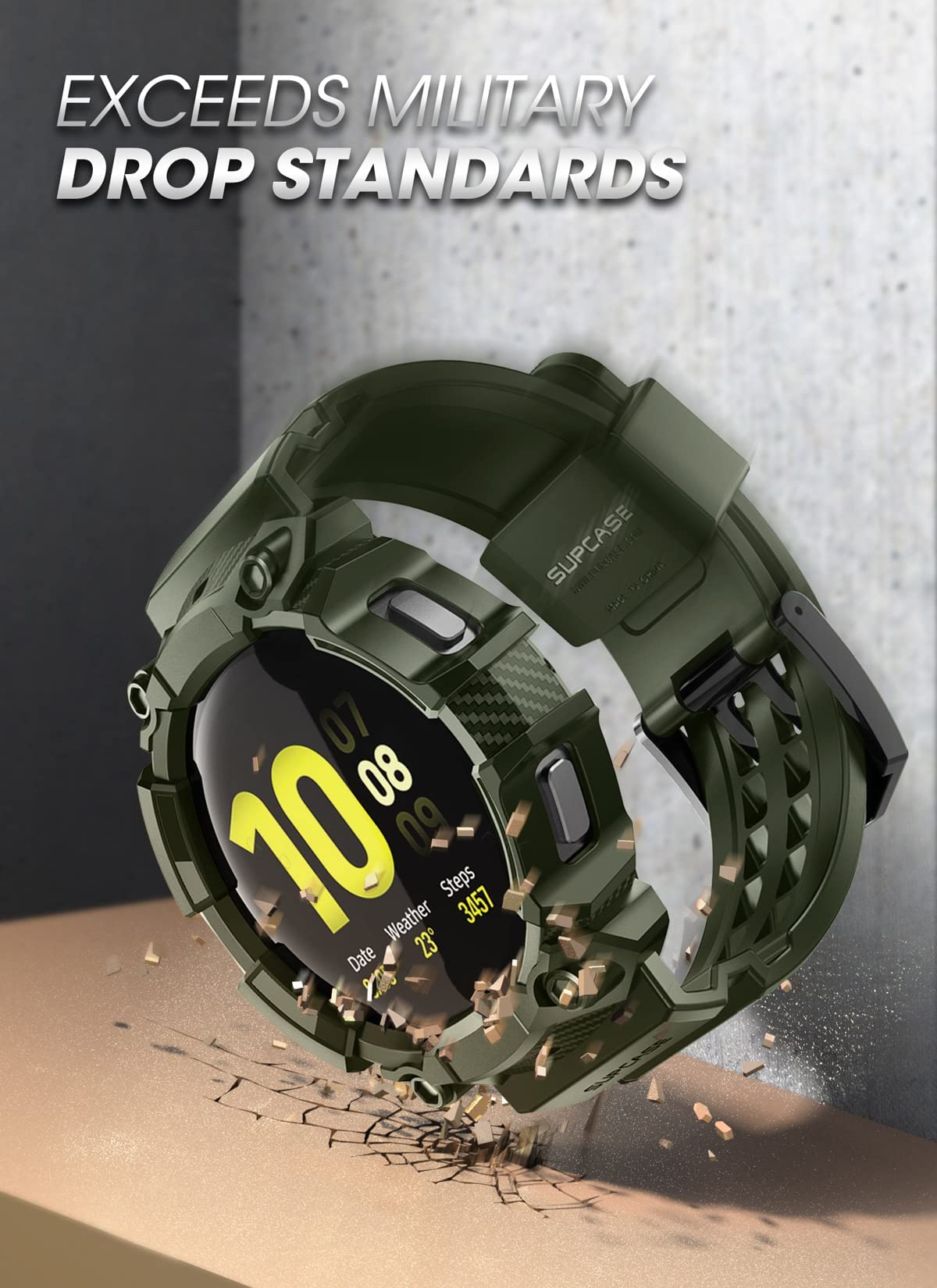 Foto 7 pulgar | Correa de Reloj con Funda Supcase Unicorn Beetle Pro para Galaxy Watch 5 44 mm Verde Oscuro - Venta Internacional