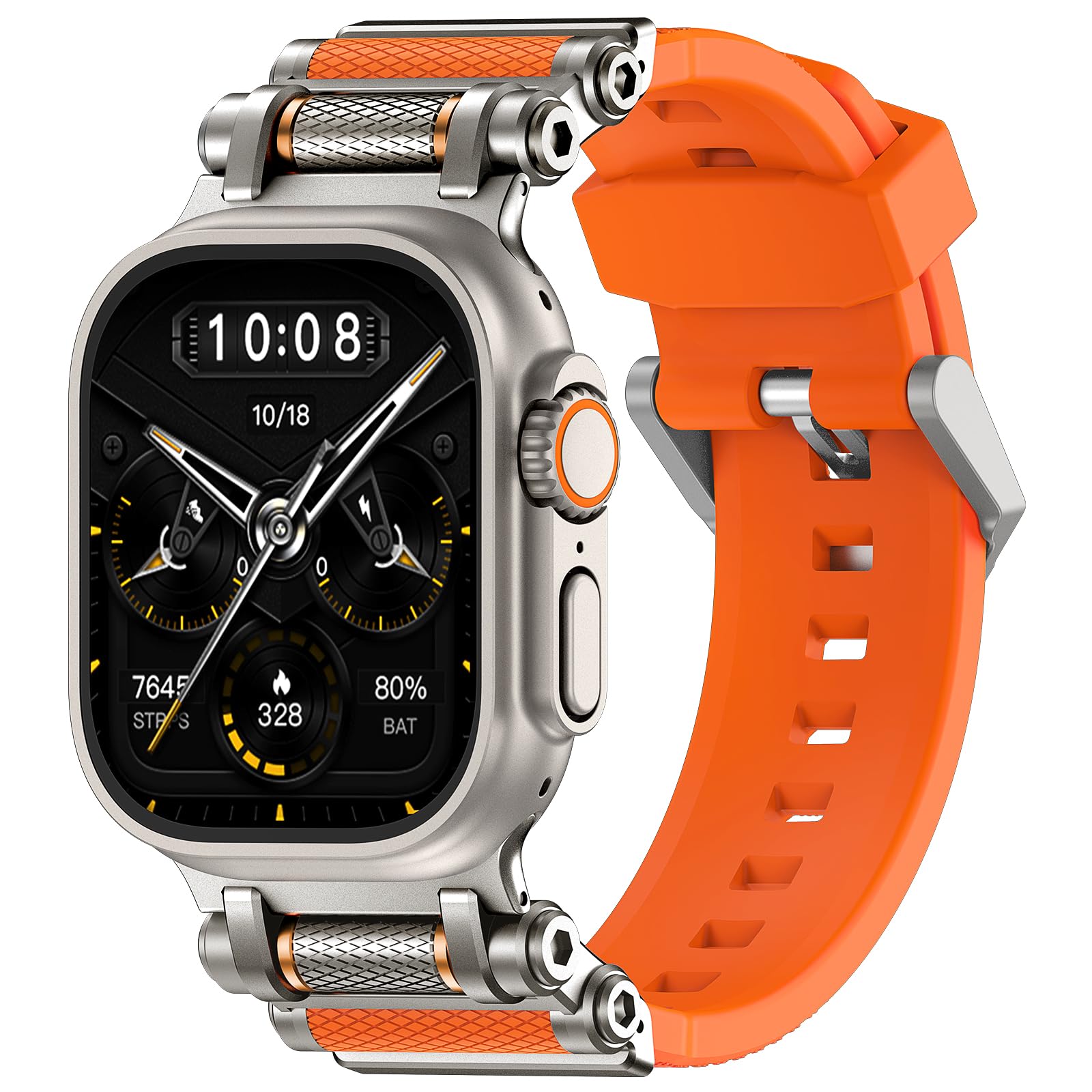 Correa de Reloj Tauri Diseñada para Apple Watch Ultra 2/49 mm Anaranjada - Venta Internacional