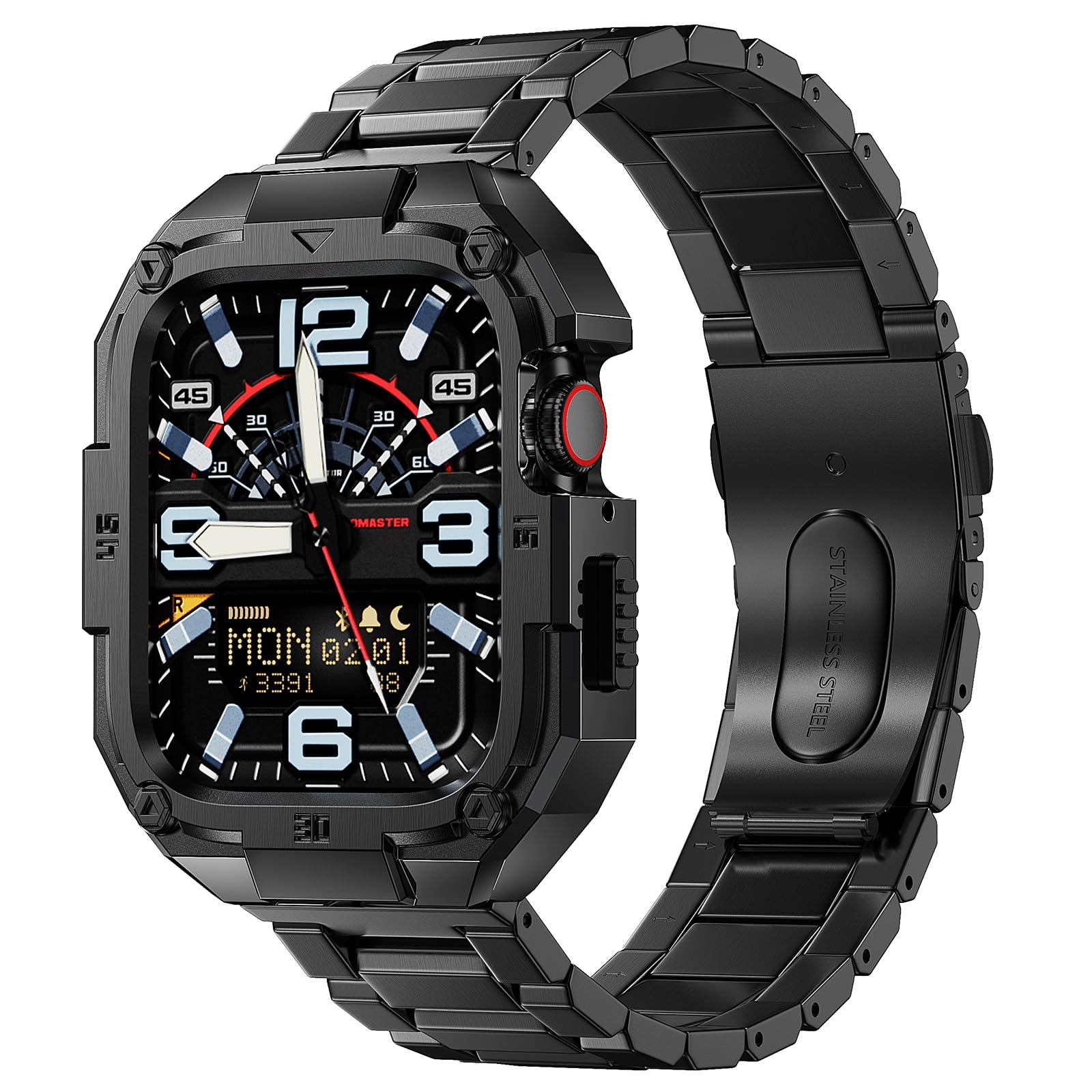 Foto 1 | Correa de Reloj Mofree de Acero Inoxidable con Funda Apple 46 mm Series 10 - Venta Internacional