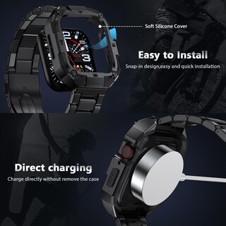 Foto 4 | Correa de Reloj Mofree de Acero Inoxidable con Funda Apple 46 mm Series 10 - Venta Internacional