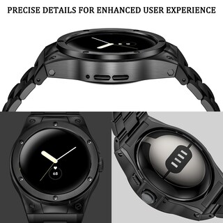 Foto 3 | Watch Band + Funda Miohhr Compatible con Google Pixel Watch 41 mm Acero Inoxidable Negro - Venta Internacional