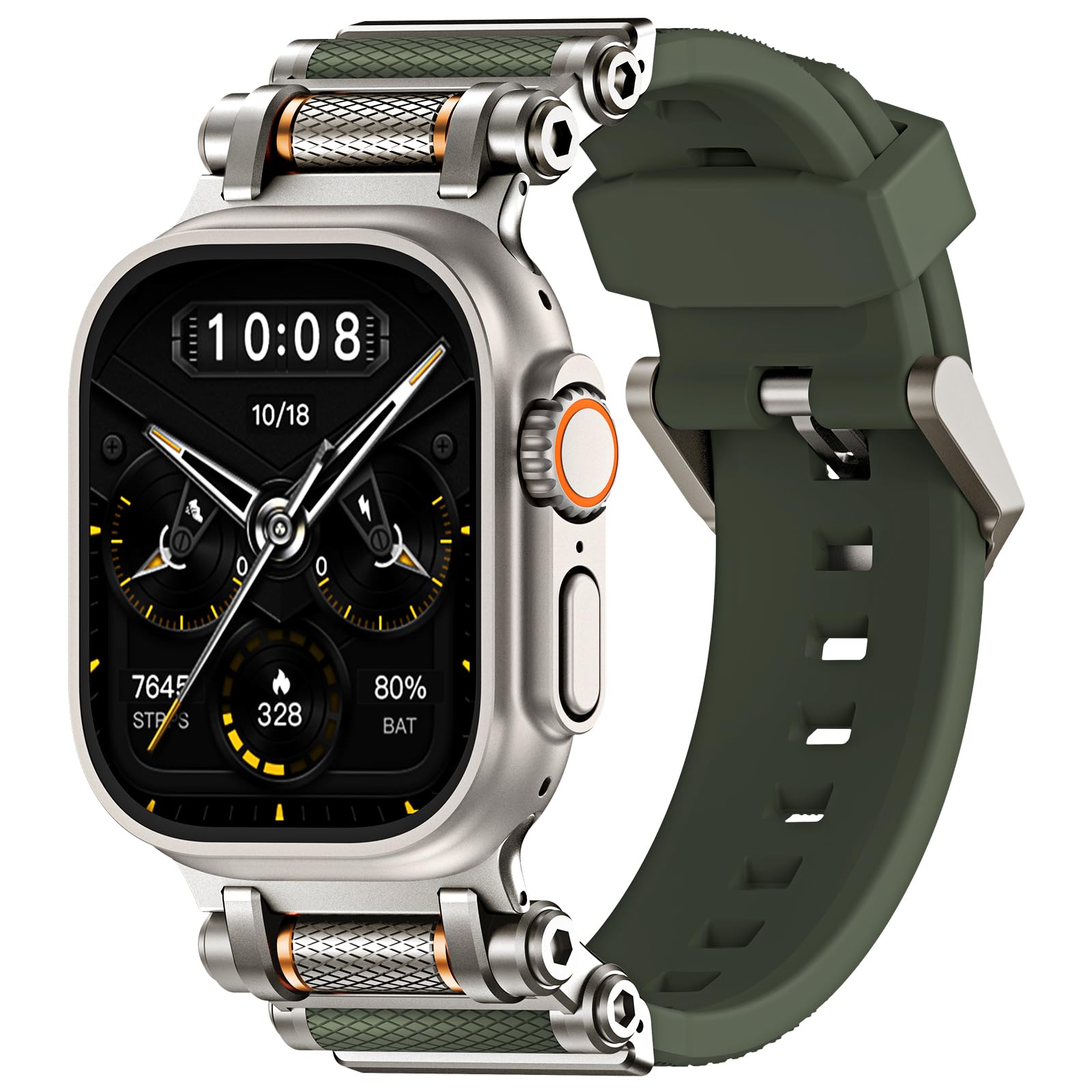 Foto 2 pulgar | Correa De Reloj Tauri Diseñada para Apple Watch Ultra 49 mm Verde Militar - Venta Internacional