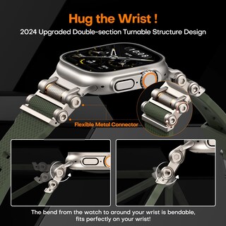 Foto 4 | Correa De Reloj Tauri Diseñada para Apple Watch Ultra 49 mm Verde Militar - Venta Internacional