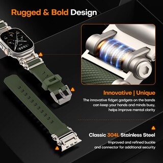 Foto 5 | Correa De Reloj Tauri Diseñada para Apple Watch Ultra 49 mm Verde Militar - Venta Internacional