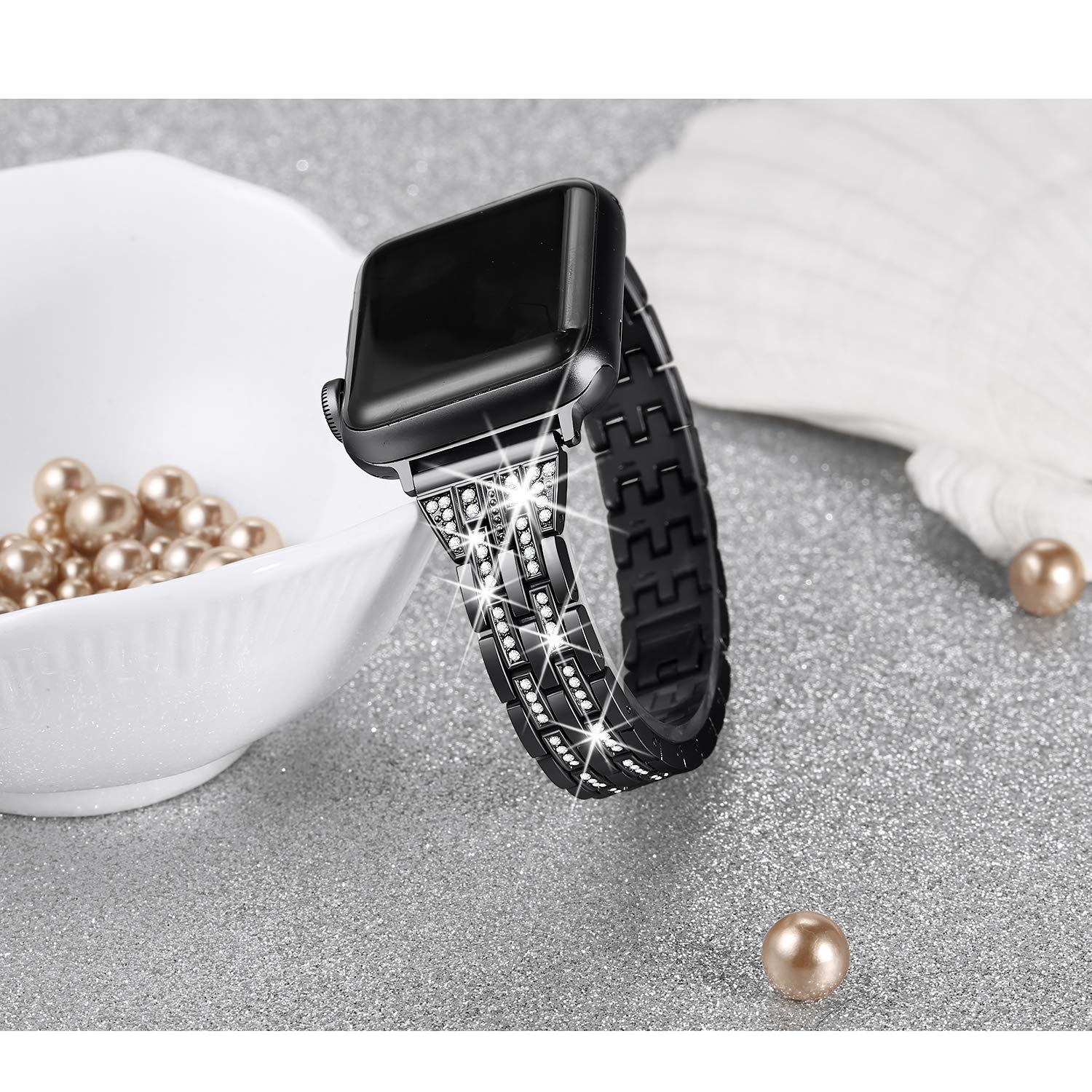 Foto 3 pulgar | Correa de Reloj Secbolt Bling Metal Compatible con Apple 42 mm a 49 mm - Venta Internacional