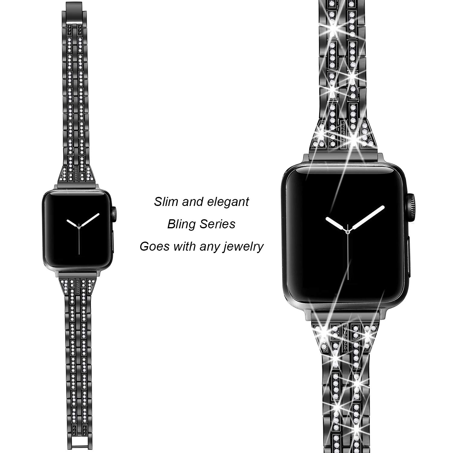 Foto 5 pulgar | Correa de Reloj Secbolt Bling Metal Compatible con Apple 42 mm a 49 mm - Venta Internacional
