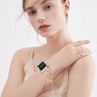 Foto 6 | Correa de Reloj Joyozy Compatible con Apple Watch de 45 mm con Funda Oro Rosa - Venta Internacional