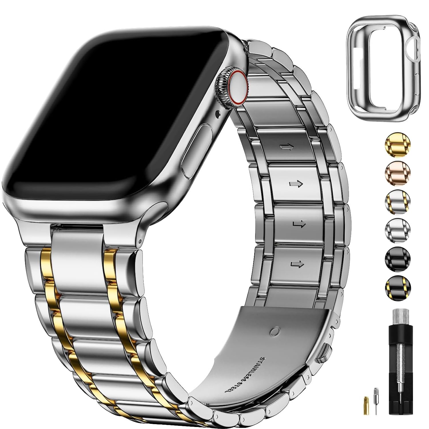 Foto 2 pulgar | Correa de Reloj Fullmosa de Acero Inoxidable para Apple de 41 /40 / 38 mm - Venta Internacional