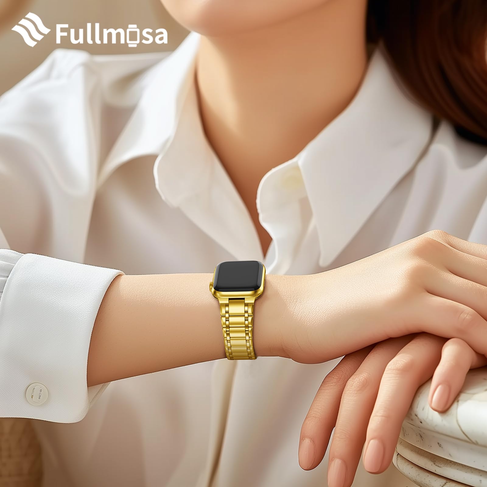 Foto 3 | Correa de Reloj Fullmosa de Acero Inoxidable Apple Watch 42 /44 mm - Venta Internacional