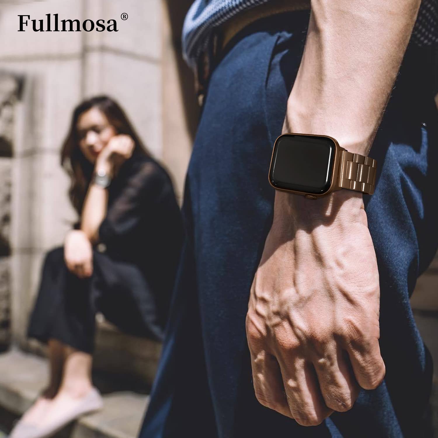 Foto 4 pulgar | Correa de Reloj Fullmosa Compatible con Apple de 38 Mm/40 Mm/41 Mm, Dorada - Venta Internacional