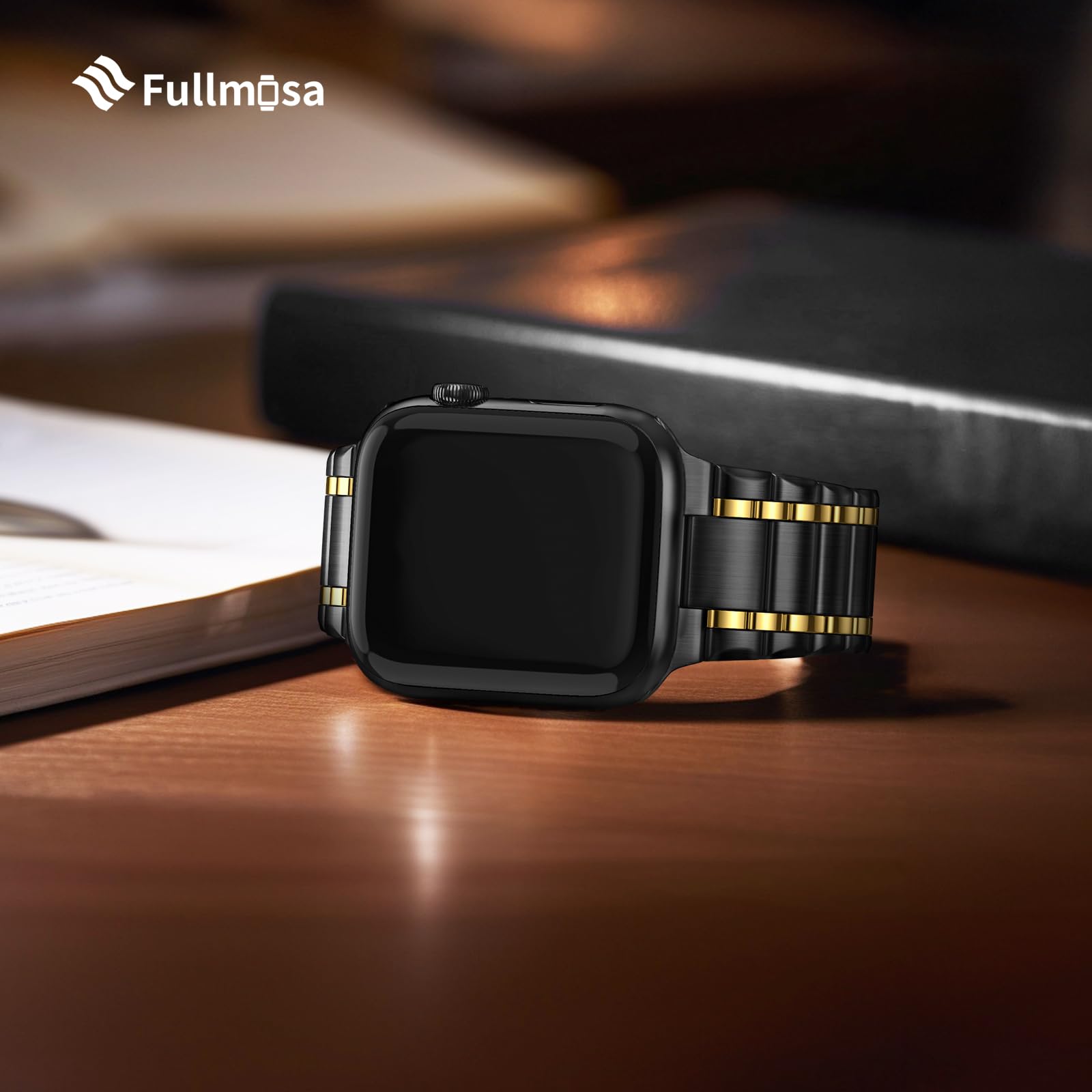 Foto 7 pulgar | Correa de Reloj Fullmosa Compatible con Apple 38-49 mm Negra y Dorada - Venta Internacional