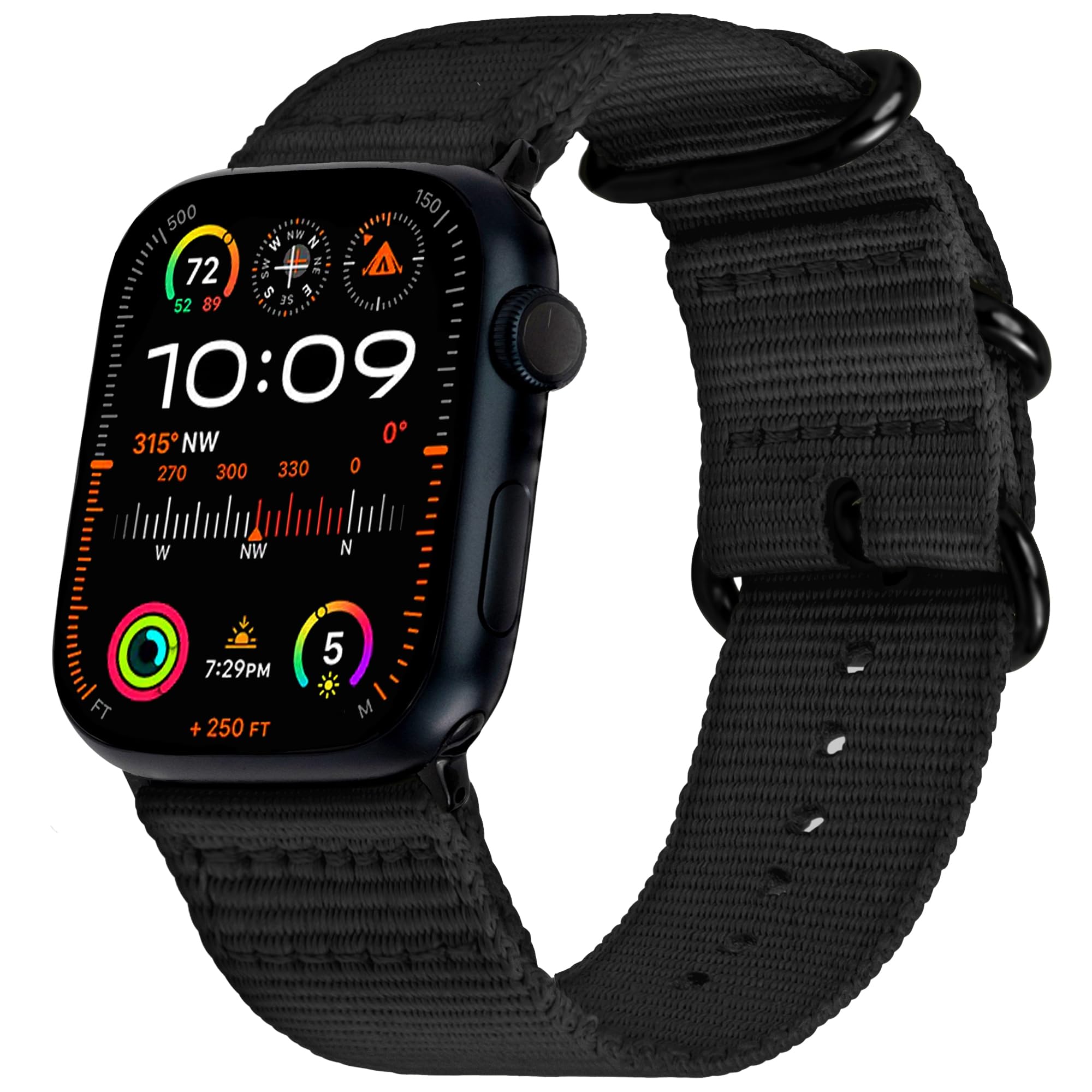 Foto 2 pulgar | Correa de Reloj Carterjett Hiking Trail de Nailon Para Apple 42 Mm Negra - Venta Internacional