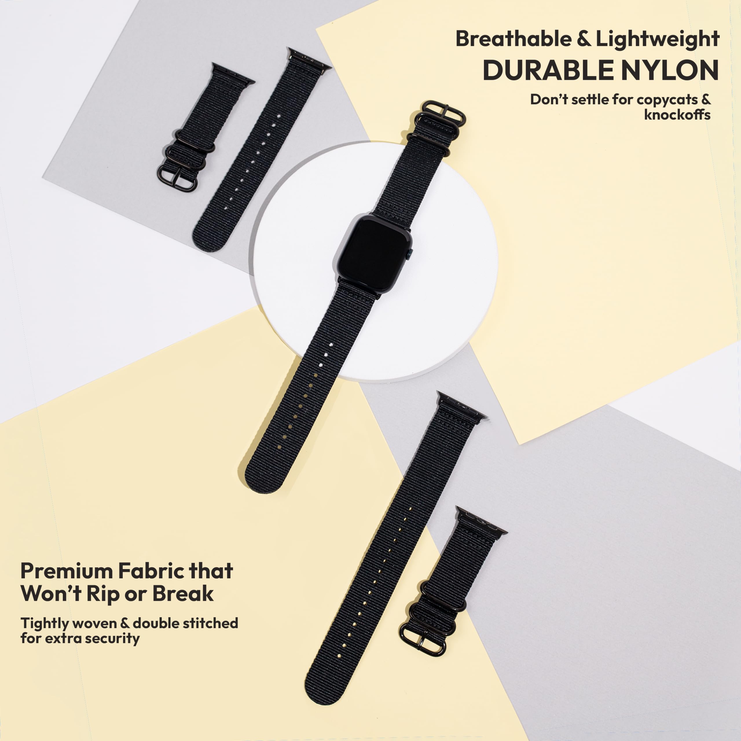 Foto 3 pulgar | Correa de Reloj Carterjett Hiking Trail de Nailon Para Apple 42 Mm Negra - Venta Internacional