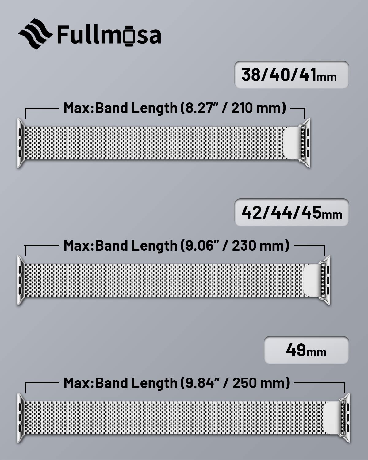 Foto 7 | Correa de Reloj Fullmosa Compatible con la Serie Apple De 45 Mm/44 Mm/42 Mm - Venta Internacional