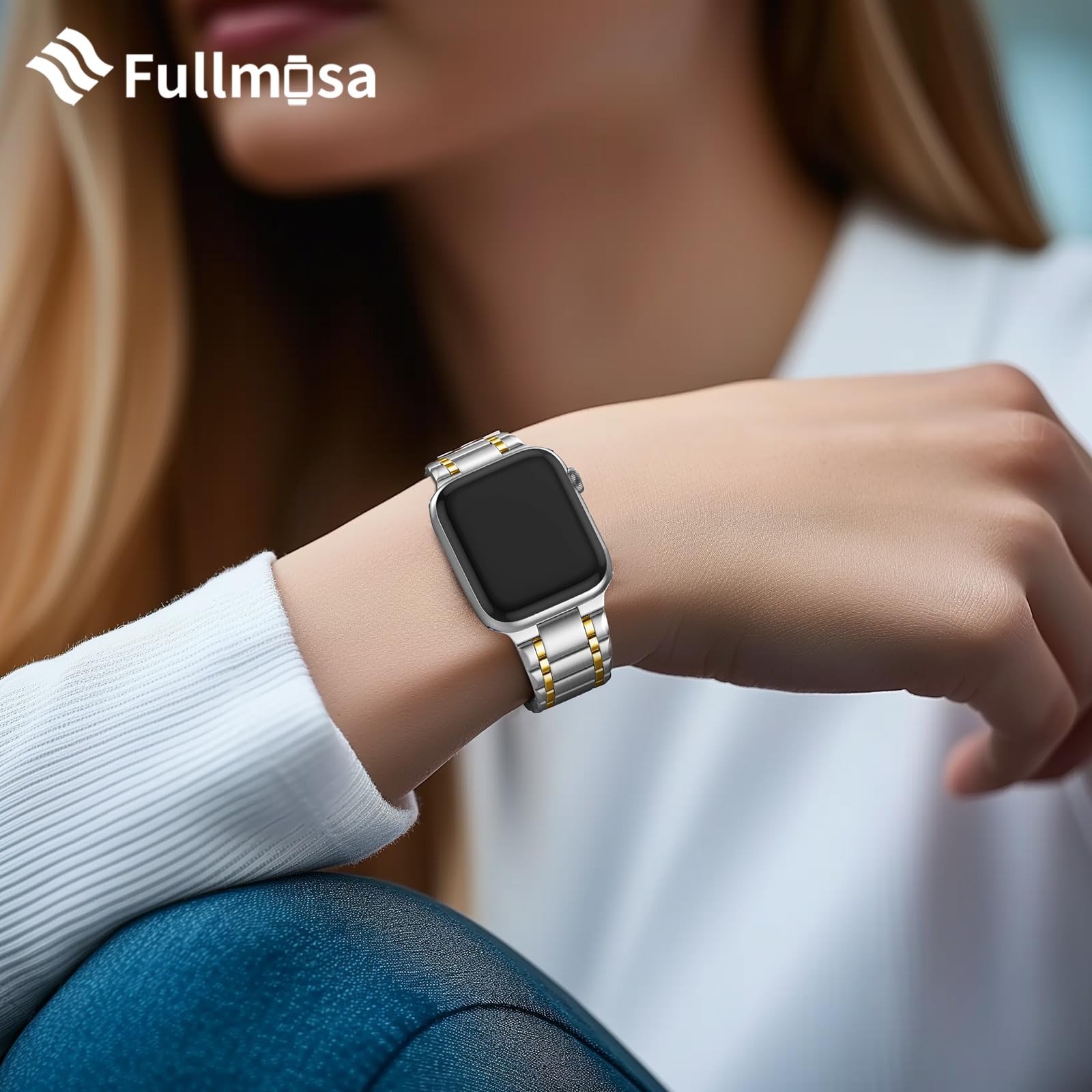 Foto 4 pulgar | Correa de Reloj Fullmosa Compatible con Apple de 45 /44 /42 mm con Funda - Venta Internacional