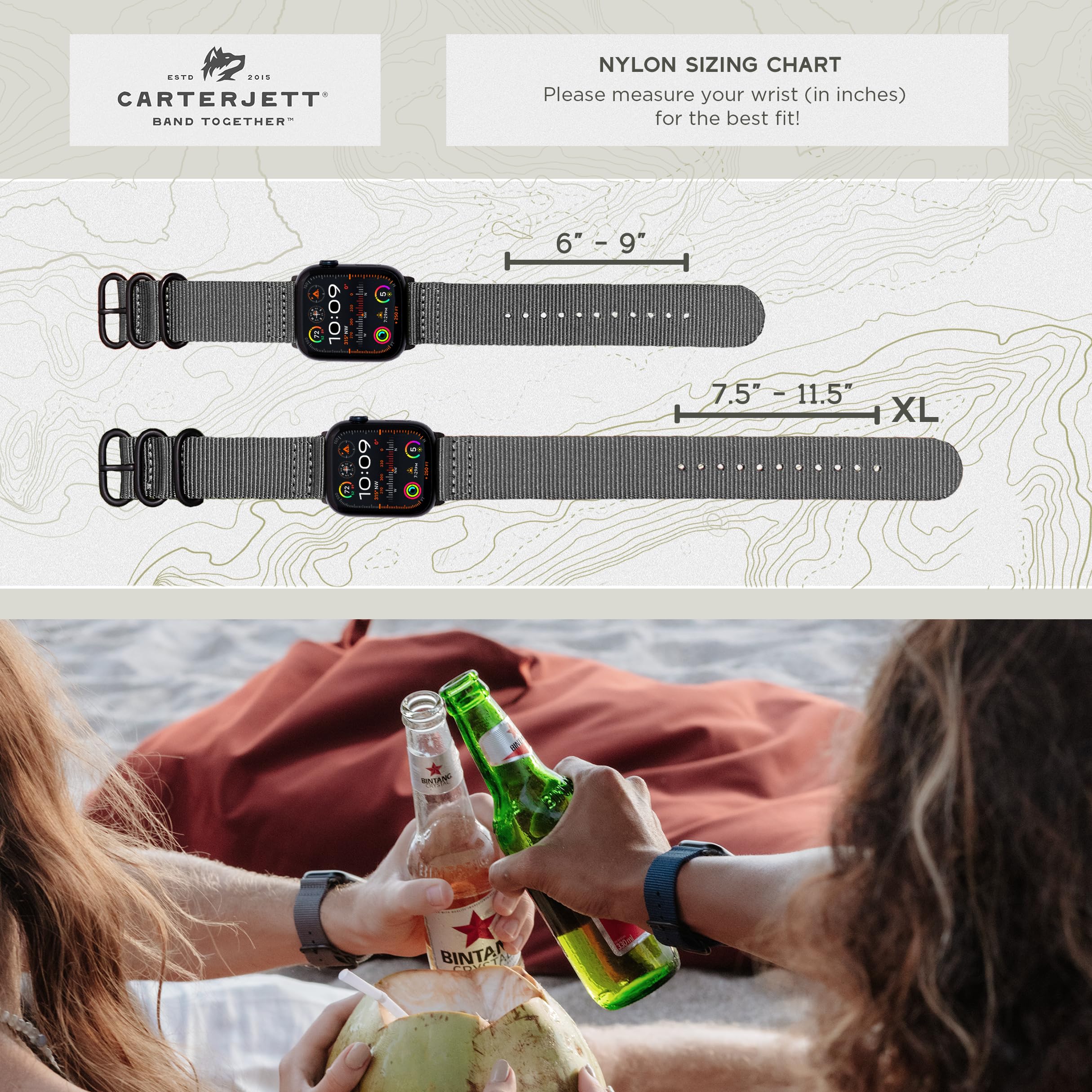 Foto 7 | Correa de Reloj Carterjett de Nailon para Apple Watch - Venta Internacional