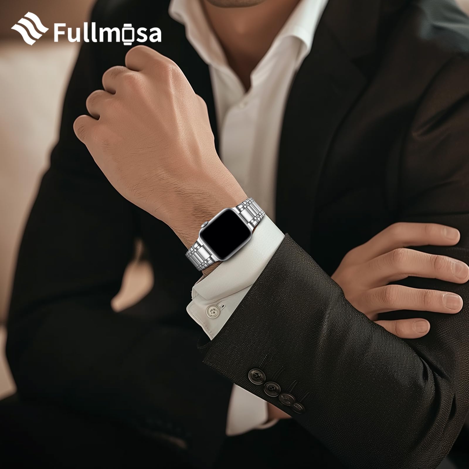 Foto 3 pulgar | Correa de Reloj Fullmosa de Acero Inoxidable Apple Watch 41/40/38 mm - Venta Internacional