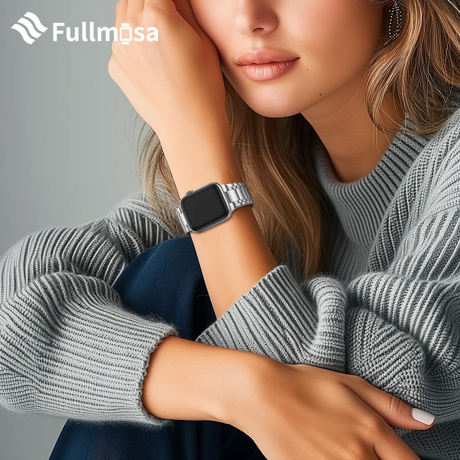 Foto 4 pulgar | Correa de Reloj Fullmosa de Acero Inoxidable Apple Watch 41/40/38 mm - Venta Internacional