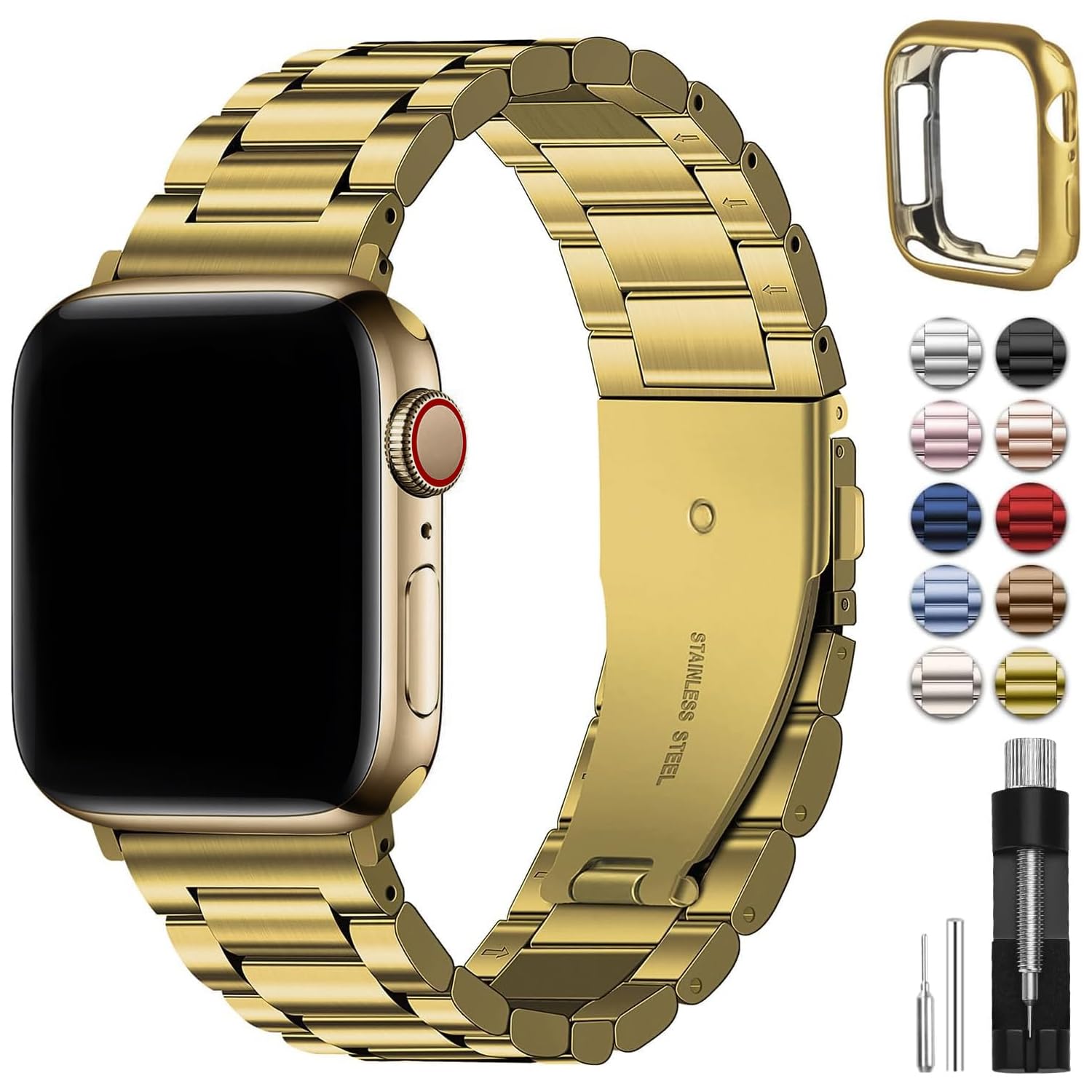 Foto 2 pulgar | Correa de Reloj Fullmosa Compatible con Apple de 41 /40 /38 mm Dorada - Venta Internacional