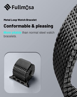 Foto 4 | Correa de Reloj Fullmosa Compatible con Apple De 45 Mm/44 Mm/42 Mm Negra - Venta Internacional