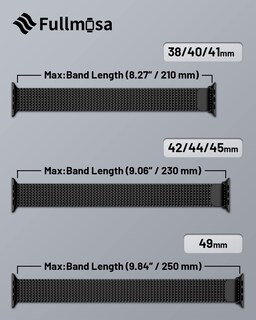 Foto 7 | Correa de Reloj Fullmosa Compatible con Apple De 45 Mm/44 Mm/42 Mm Negra - Venta Internacional