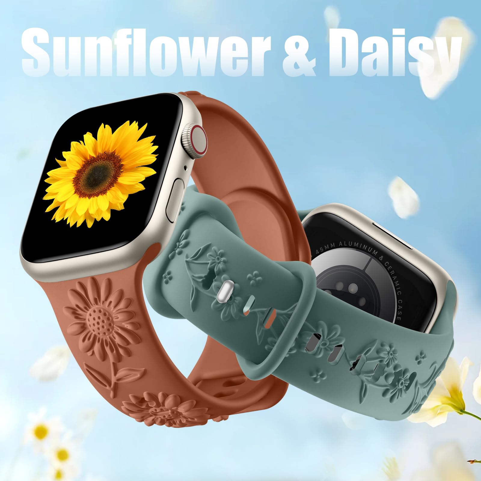 Foto 3 pulgar | Correas Witzon Floral Silicone para Apple Watch 42 Mm A 49 Mm - Venta Internacional