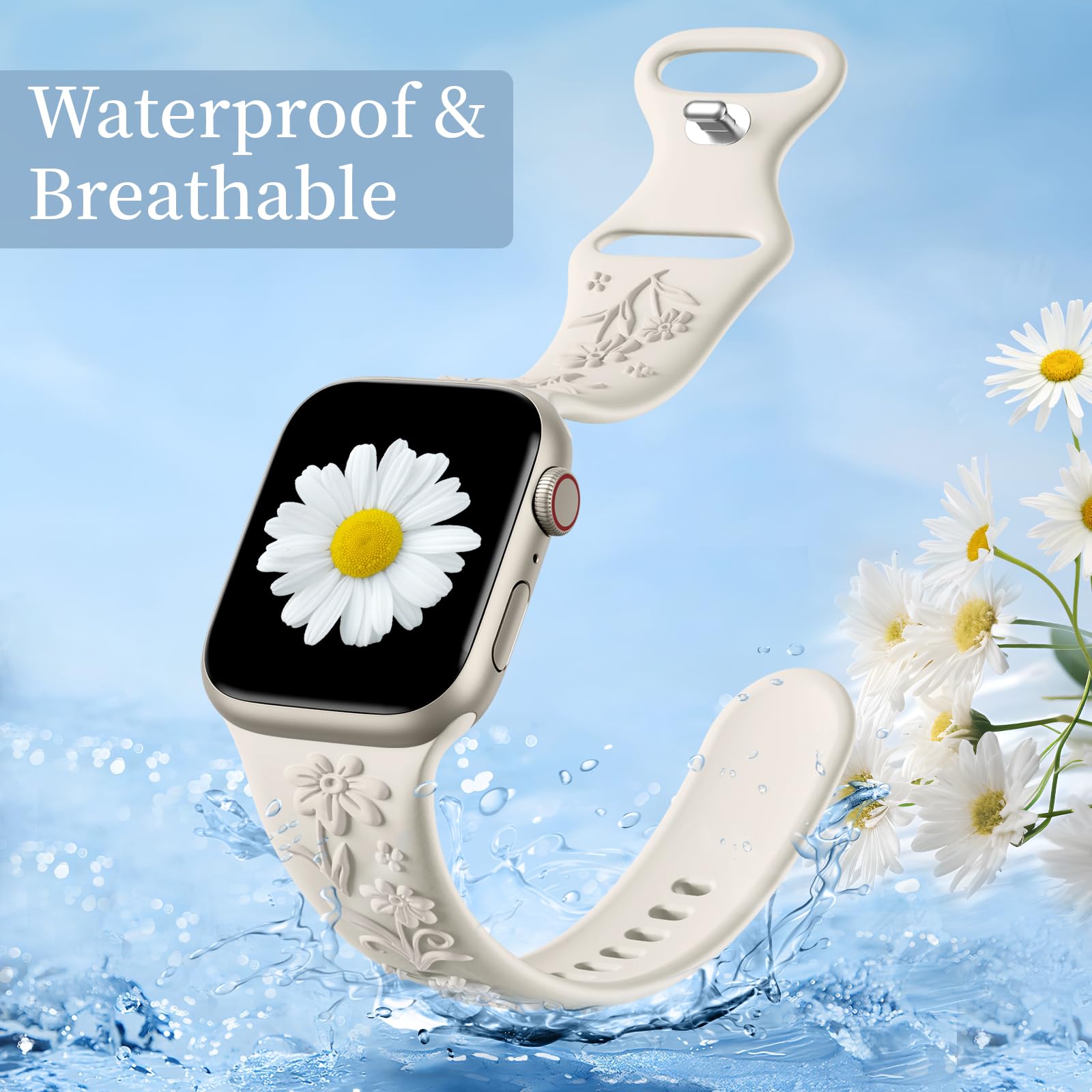 Foto 7 pulgar | Correas Witzon Floral Silicone para Apple Watch 42 Mm A 49 Mm - Venta Internacional