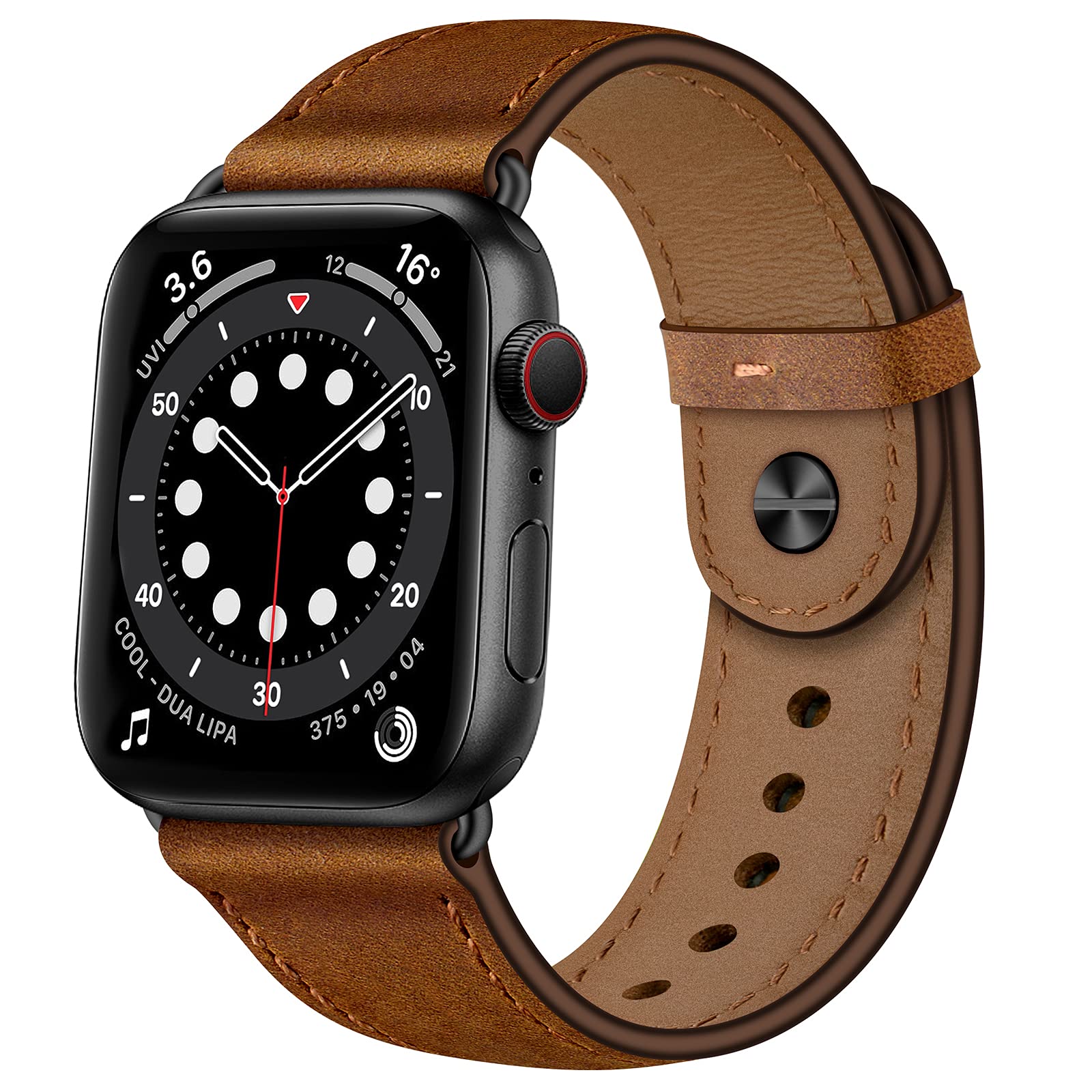 Foto 2 pulgar | Correa de Reloj Ouheng Piel Auténtica Para Apple Watch De 49 A 38 Mm - Venta Internacional