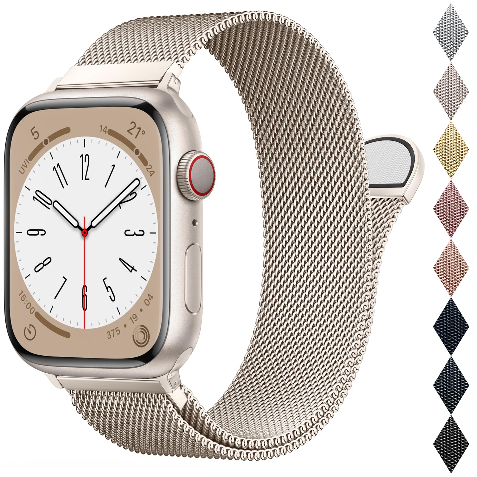 Foto 1 | Correa de Reloj Belongme Mesh Metal Loop Acero Inoxidable 40-44 Mm - Venta Internacional