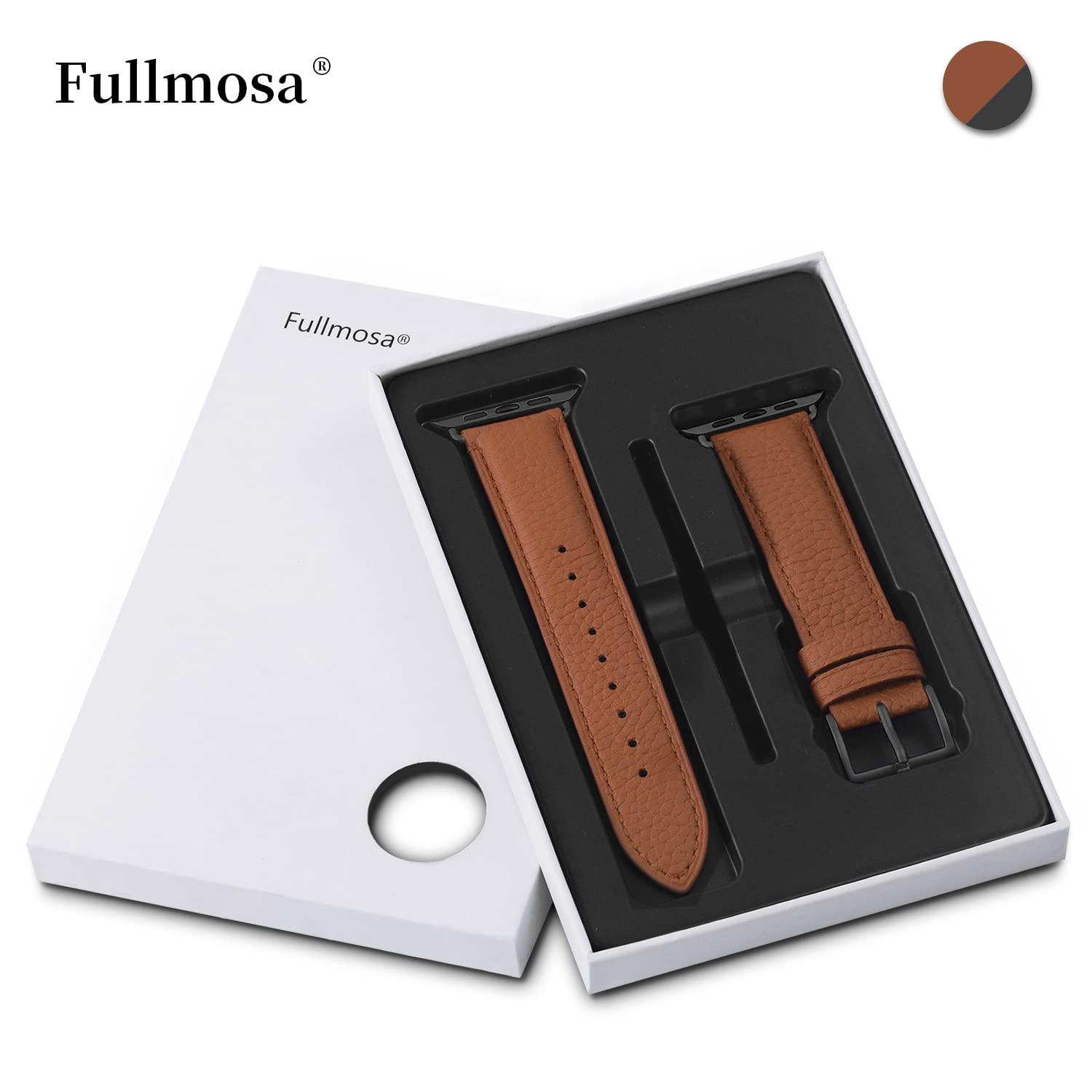 Foto 7 pulgar | Correa Fullmosa para Apple Watch Marrón-Venta Internacional