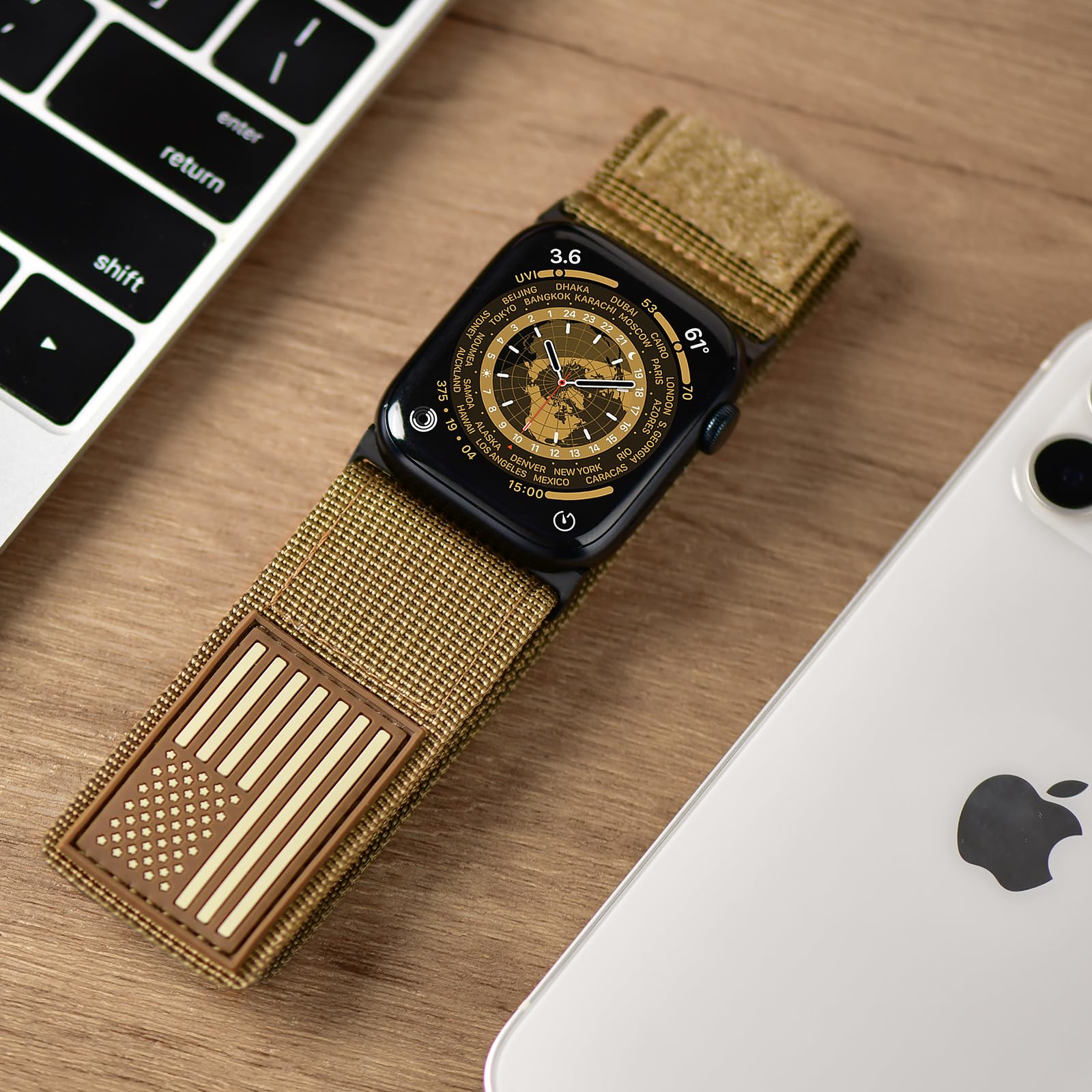 Foto 6 pulgar | Correa de Reloj Tefeca con Bandera de Ee. Uu., para Apple Watch - Venta Internacional