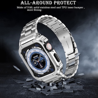 Foto 3 | Correa y Funda de Reloj MioHHR de Acero Inoxidable de 42mm para Apple - Venta Internacional