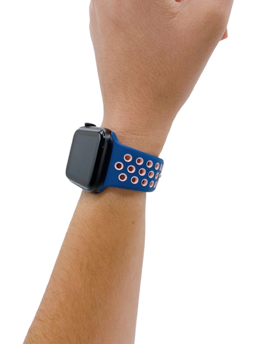 Foto 5 pulgar | Correa Deportiva de Silicona Azul para Apple Watch 38-40-41 mm SM - Venta Internacional