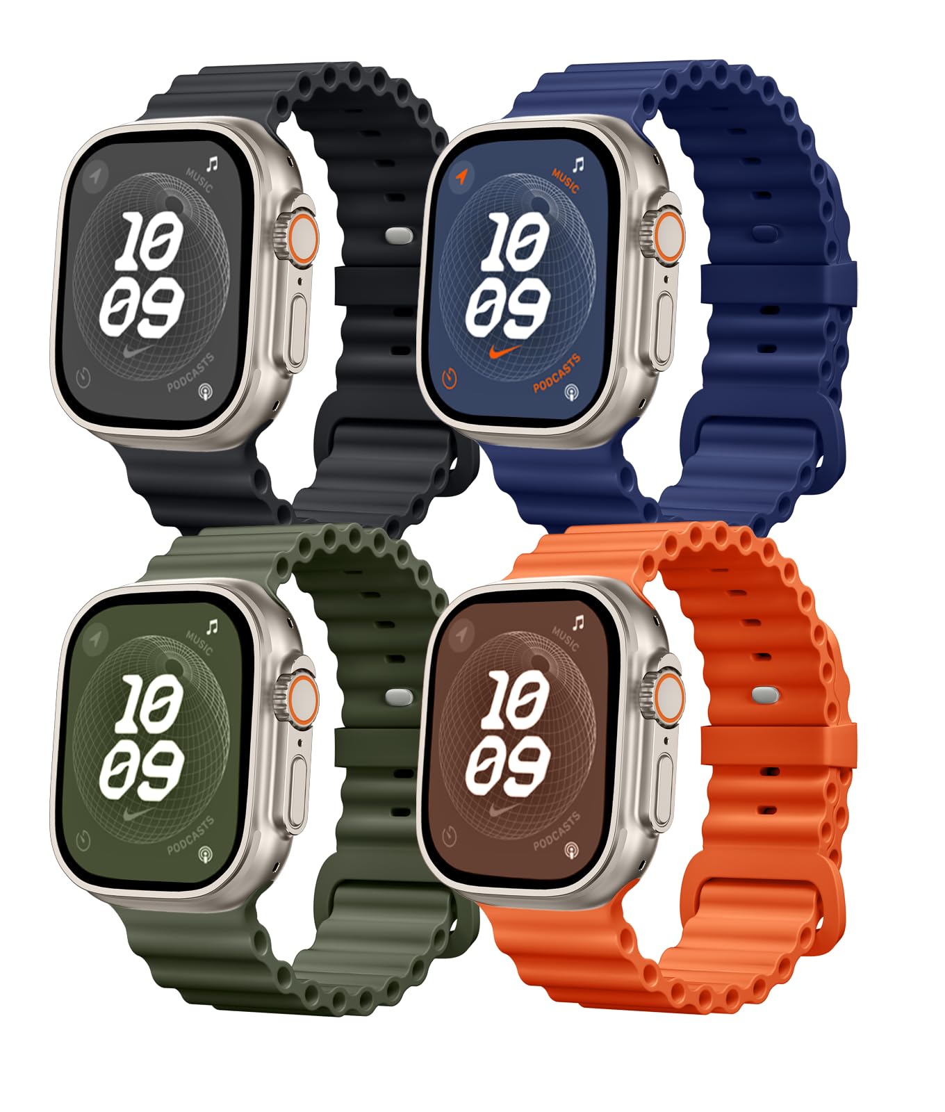 Foto 2 pulgar | Correa de Reloj Witzon Ocean Compatible con Apple Watch 4 Piezas- Venta Internacional