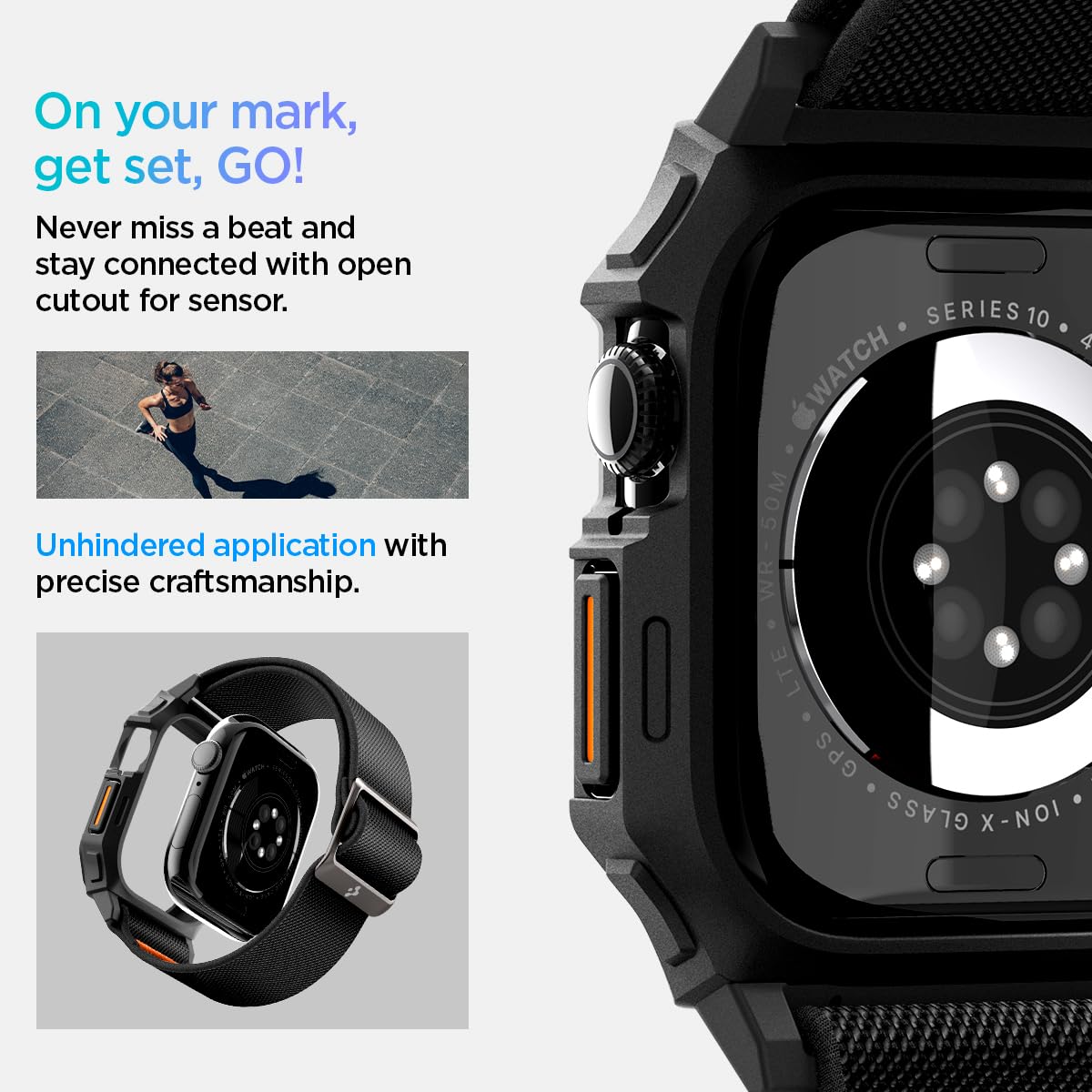 Foto 6 pulgar | Funda Con Correa Para Apple Watch Series 10 Spigen Lite Fit Pro De 46 Mm - Venta Internacional.