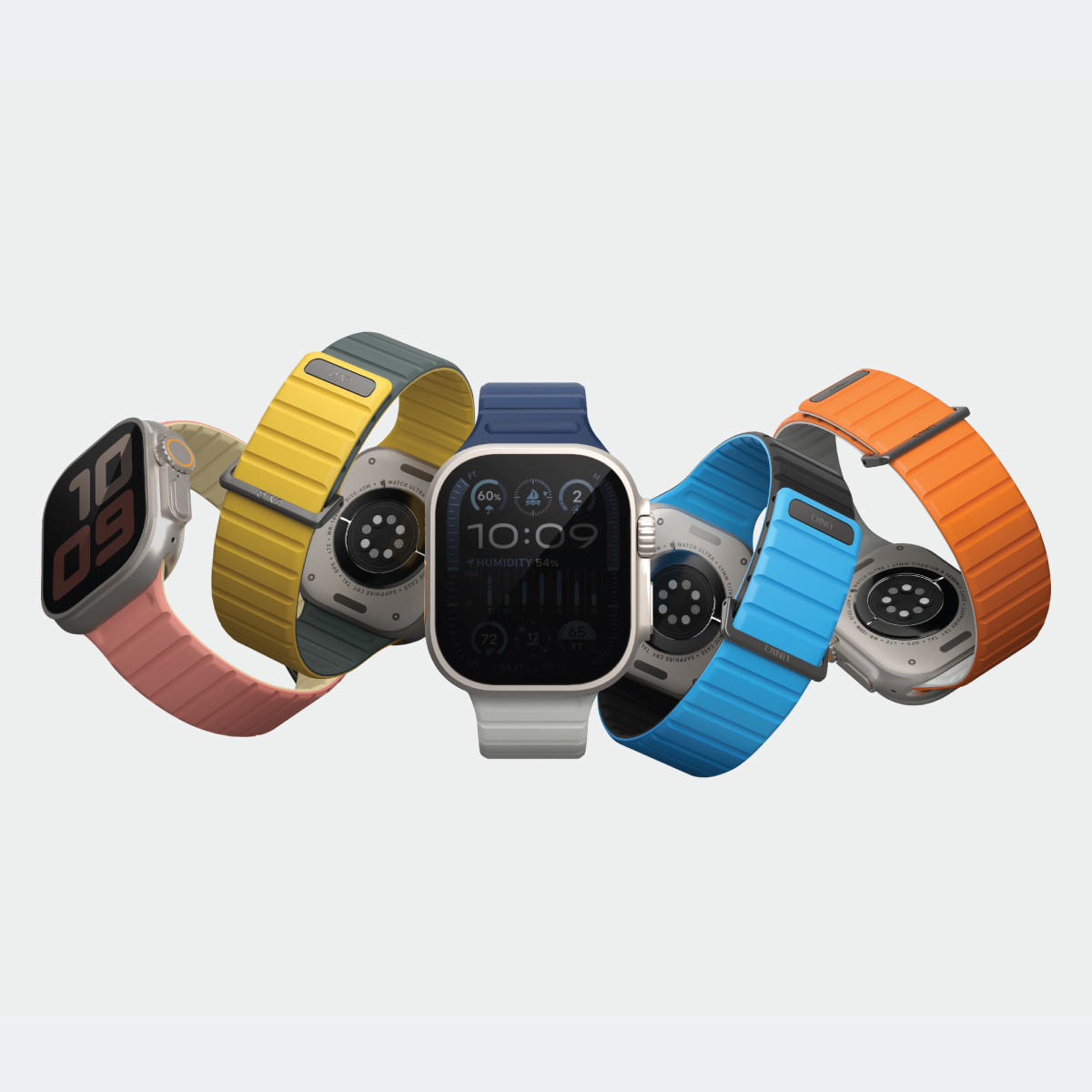 Foto 3 | Correa Para Apple Watch 46 | 45 | 44 | 42 Mm | Apple Watch Ultra 49 Mm Naranja Ámbar | Blanco Revix Evo De Uniq