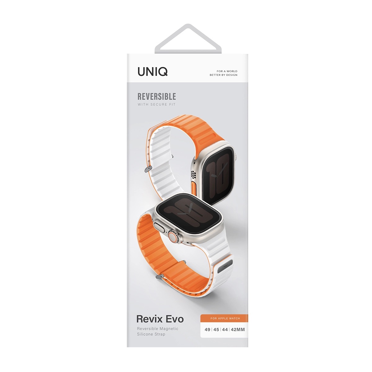 Foto 4 | Correa Para Apple Watch 46 | 45 | 44 | 42 Mm | Apple Watch Ultra 49 Mm Naranja Ámbar | Blanco Revix Evo De Uniq