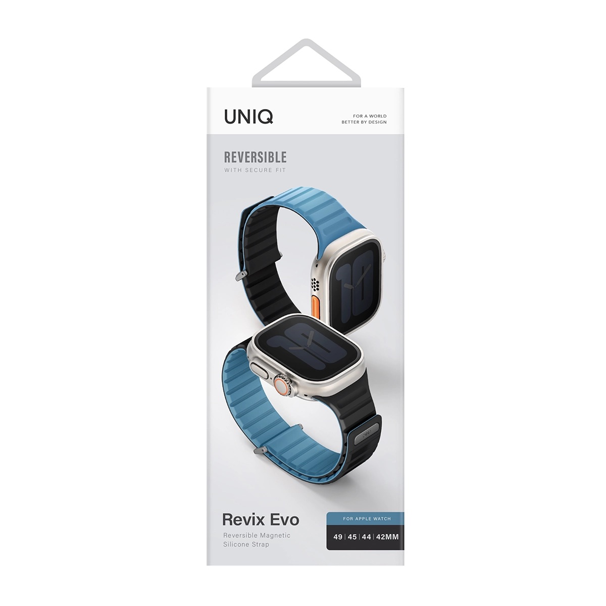 Foto 4 | Correa Para Apple Watch 46 | 45 | 44 | 42 Mm | Apple Watch Ultra 49 Mm Azul Pacífico | Negro Revix Evo De Uniq