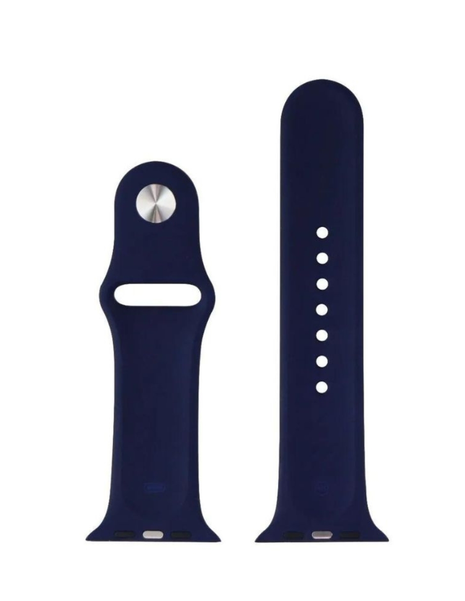 Foto 2 pulgar | Correa de Silicón Basariworld Azul Navy para Apple Watch de 44 mm