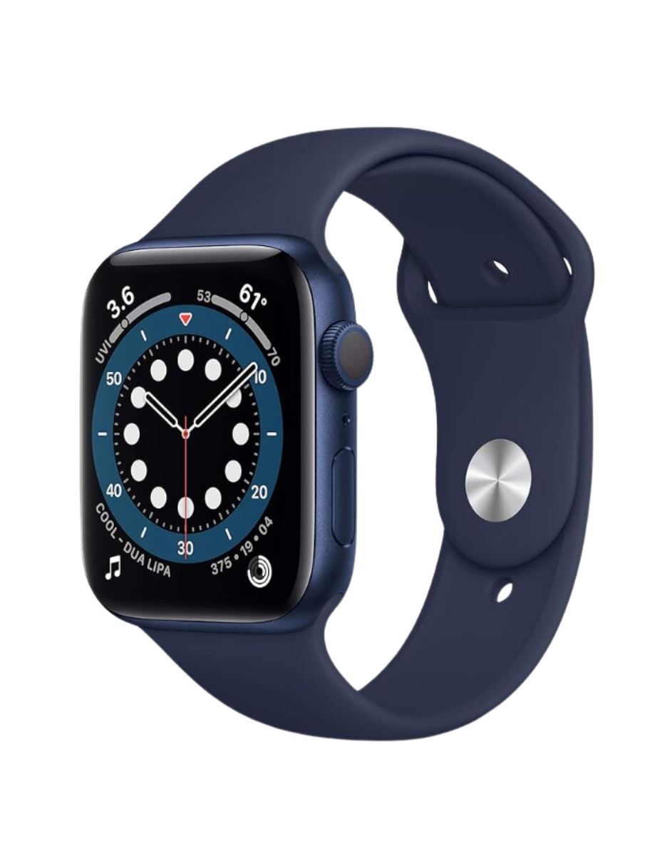 Foto 3 pulgar | Correa de Silicón Basariworld Azul Navy para Apple Watch de 44 mm