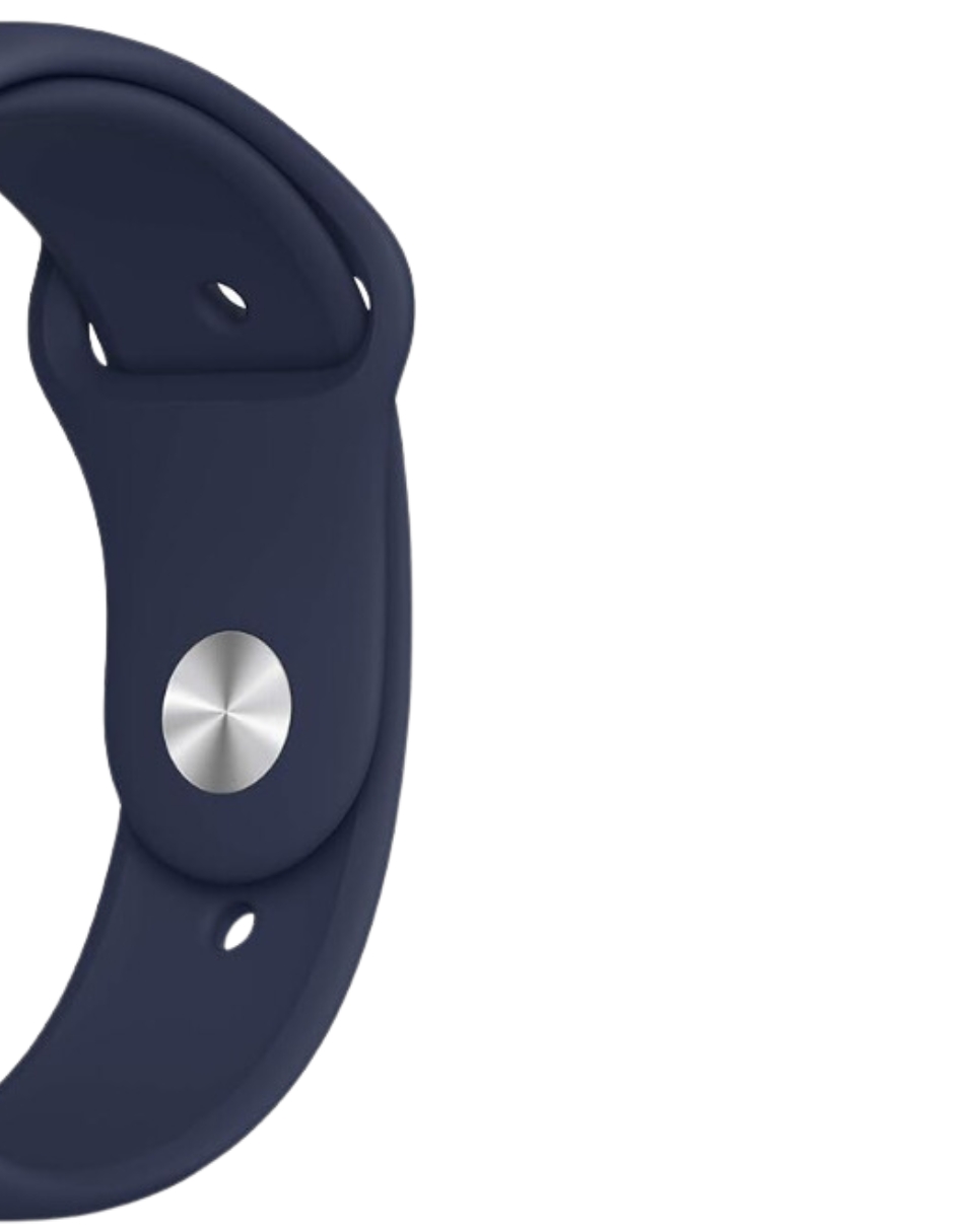 Foto 4 pulgar | Correa de Silicón Basariworld Azul Navy para Apple Watch de 44 mm